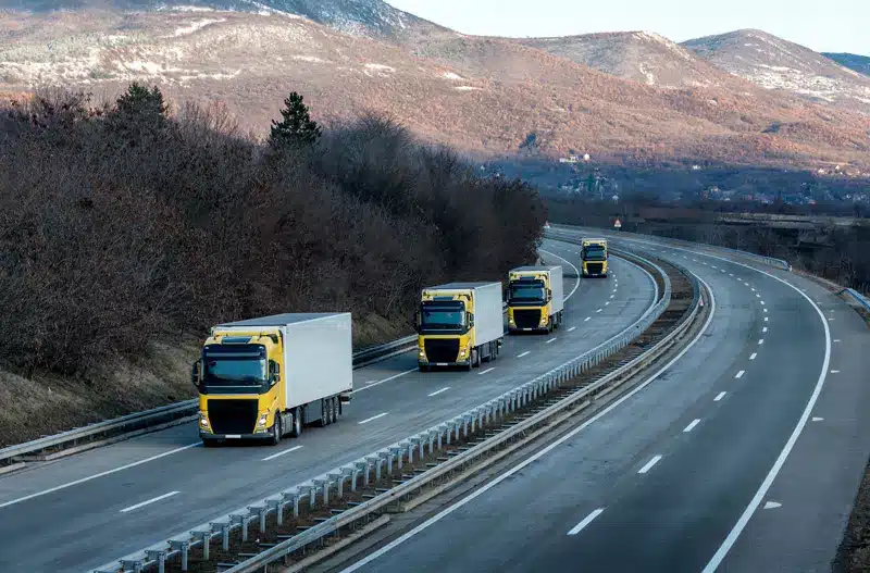 Autocarri per trasporti e spedizioni gestiti dall’agenzia TSL International ad Ossona Milano